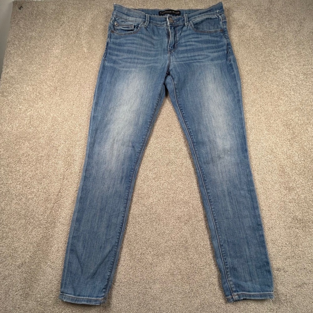 Express Jeans Legging Mid Rise Medium Wash Skinny Denim Blue Womens 8R